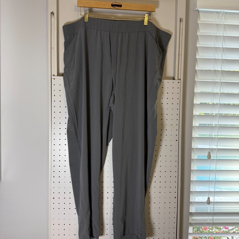 J. Jill Fit Pants Women's Size 3X Gray Elastic-Waist Pockets Stretch Performance